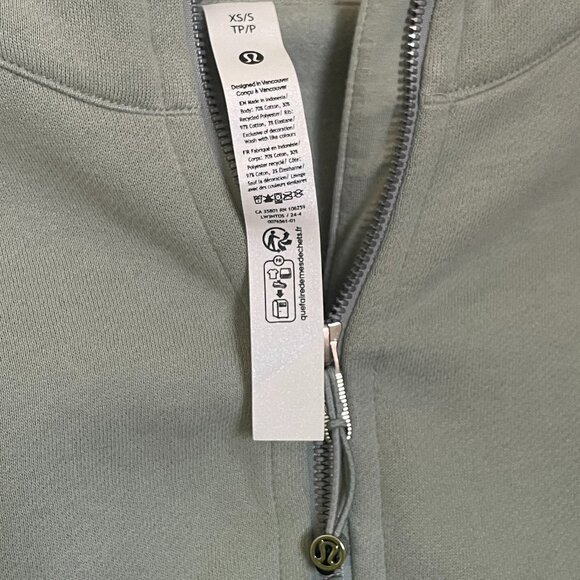 Lululemon Scuba Oversized Half-Zip Hoodie Size XS/S, NWT, Jade Grey - Picture 5 of 6